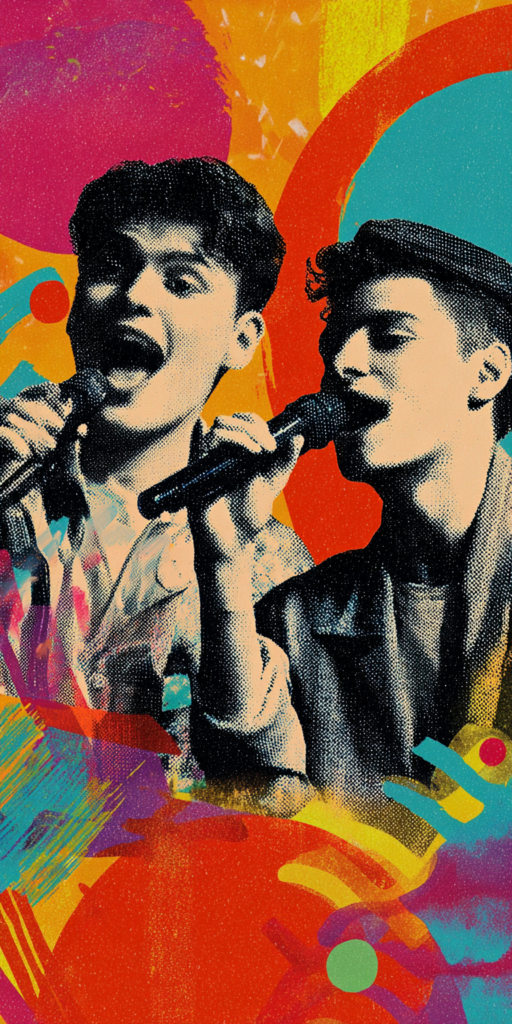 2 young guys singing